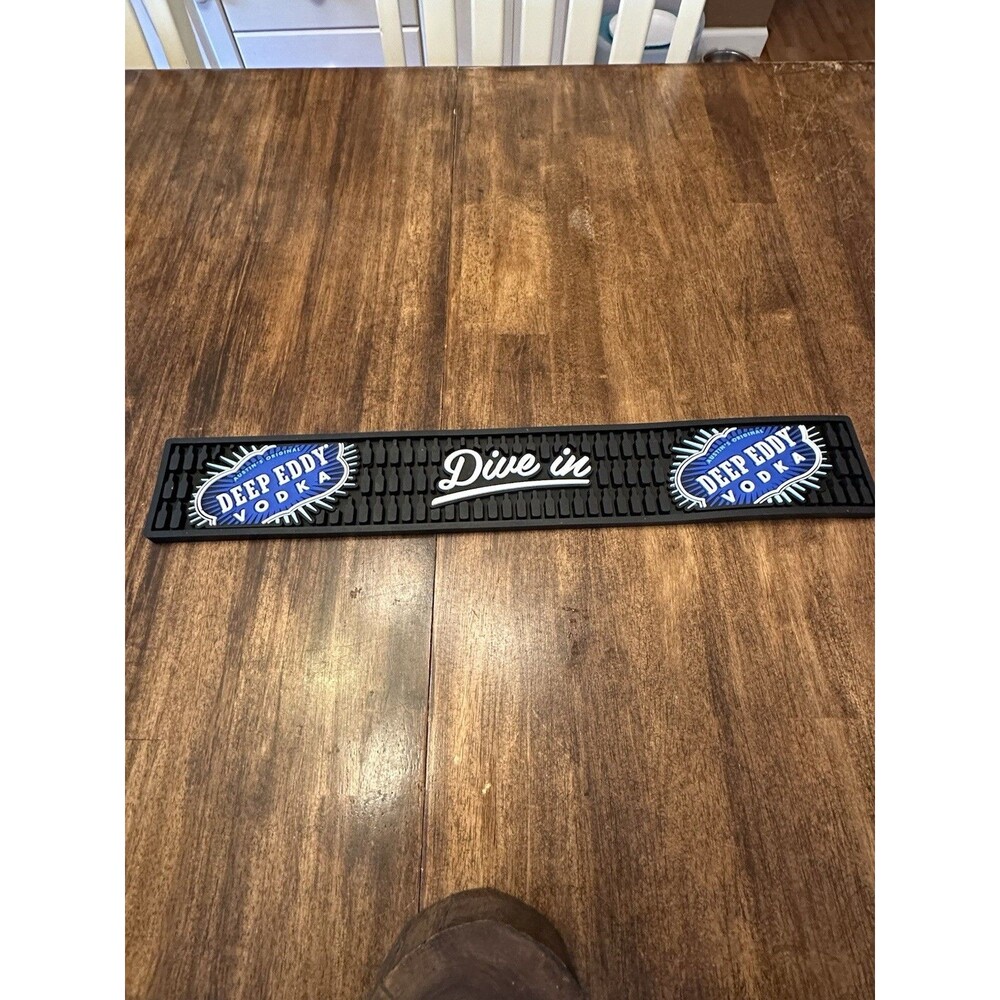 NEW Deep Eddy Vodka Dive In Rubber Bar Mat 21" Rail Spill Mat Austin Texas